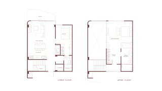 Villa floor plan, 2 bedrooms in Rhea No. 11020